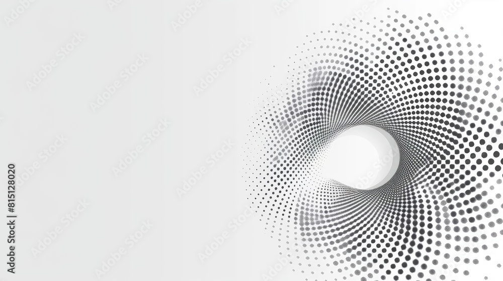 Poster concept of geometric round shape background in white and gray with halftone dots design a contempora