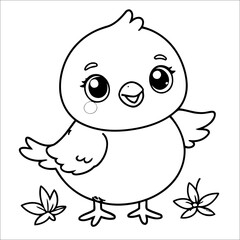 Chick Vector Coloring page for Kids