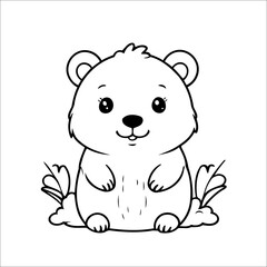 Beaver hand drawn Coloring page for Kids