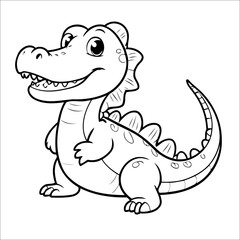Fototapeta premium Alligator Vector Coloring page for Kids