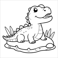 Alligator Sunbathing Vector Coloring page for Kids