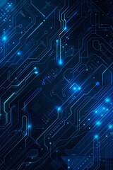 Obraz premium Blue technology background with a circuit board and glowing elements