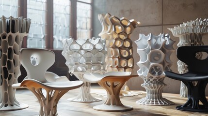 Additive manufacturing for bespoke furniture with unique aesthetics.