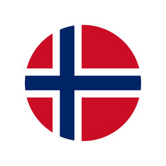 Round Norway flag icon