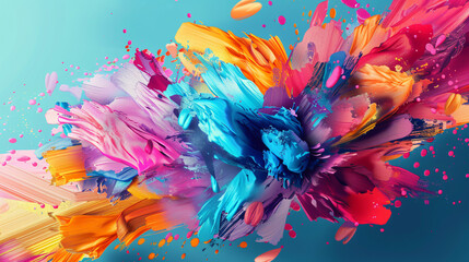 Dynamic Creativity: Vibrant Abstract Painting Infusing Energy into Every Space