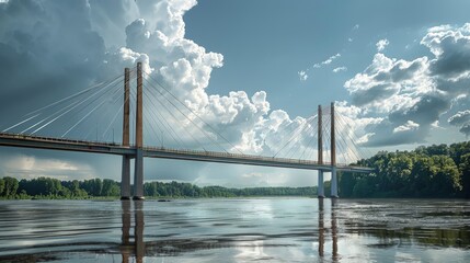 Obraz premium Bridge with a built-in weather station, data displayed publicly â€“ Weather bridge.