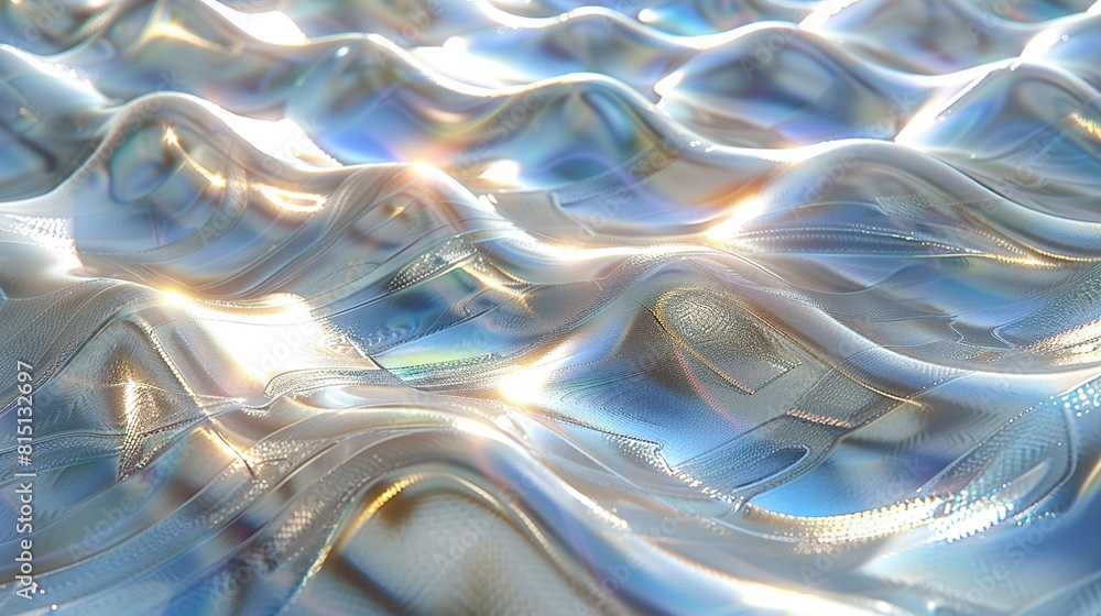 Poster a detailed photo of a computer-generated picture featuring two pairs of sparkling shoes arranged on 