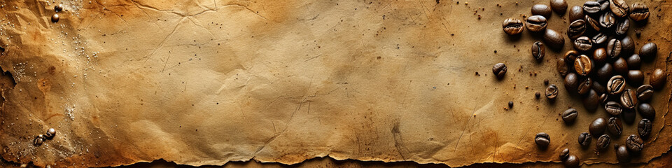 A brown background with coffee beans on it