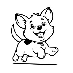 Cute vector illustration Puppy doodle for toddlers colouring page