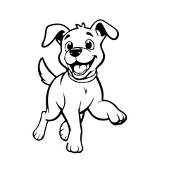 Cute vector illustration Puppy doodle for kids colouring page