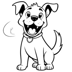 Vector illustration of a cute Puppy doodle drawing for kids page