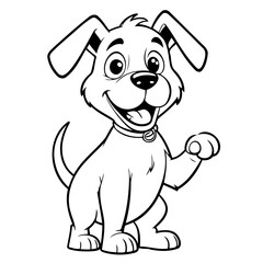 Cute vector illustration Puppy colouring page for kids