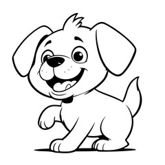 Cute vector illustration Puppy for children colouring activity