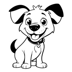 Cute vector illustration Puppy colouring page for kids