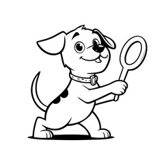 Vector illustration of a cute Puppy drawing for kids colouring page