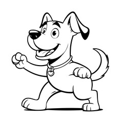 Simple vector illustration of Puppy outline for colouring page