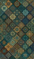 Floral Squares Collage Painting