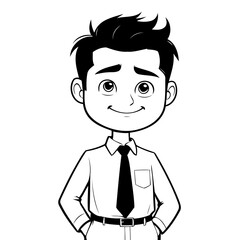 Cute vector illustration Business doodle for kids colouring page