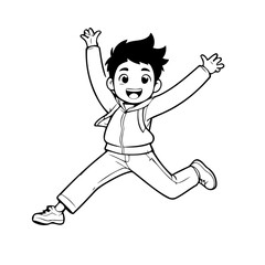 Simple vector illustration of Business drawing for kids colouring activity