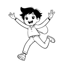 Fototapeta premium Vector illustration of a cute Business doodle colouring activity for kids