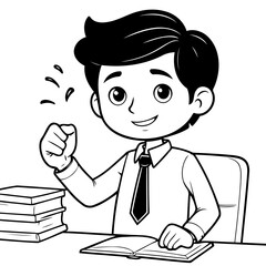 Simple vector illustration of Business drawing colouring activity