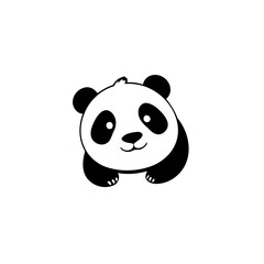 Simple vector illustration of Panda for kids colouring worksheet