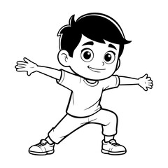 Simple vector illustration of Boy hand drawn for toddlers