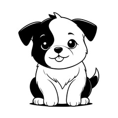 Vector illustration of a cute Puppy doodle for kids coloring worksheet