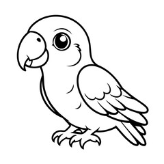 Cute vector illustration Parrot for children colouring activity