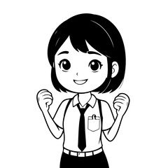 Simple vector illustration of Business hand drawn for kids page