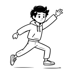 Cute vector illustration Person doodle for kids colouring page