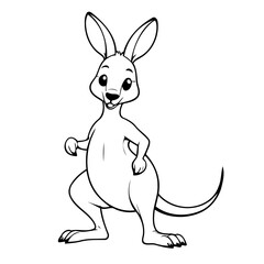 Vector illustration of a cute Kangaroo doodle for toddlers coloring activity