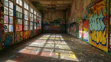  School walls covered with educational graffiti, learning in color â€“ Artful education.