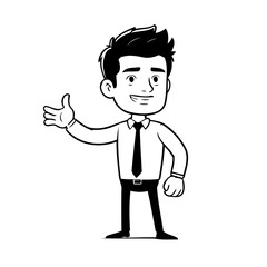 Obraz premium Vector illustration of a cute Businessman doodle colouring activity for kids