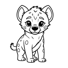 Cute vector illustration Hyena doodle for toddlers colouring page