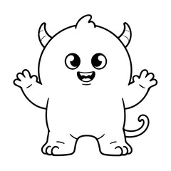 Vector illustration of a cute Monster doodle for children worksheet