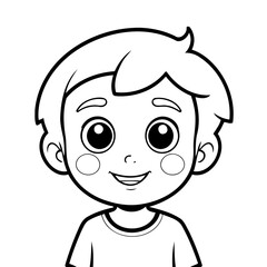 Cute vector illustration Boy doodle for toddlers coloring activity
