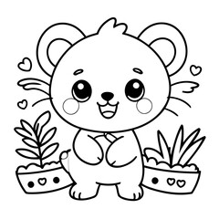 Simple vector illustration of Palmerian for kids coloring page