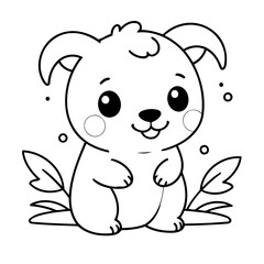 Cute vector illustration Capybera for toddlers colouring page