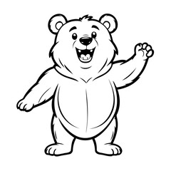 Simple vector illustration of Bear for kids coloring page