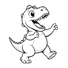 Cute vector illustration Dino doodle for children worksheet