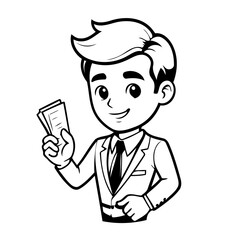 Cute vector illustration Man doodle for toddlers worksheet