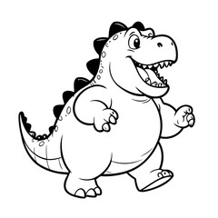 Cute vector illustration Dino doodle for children worksheet