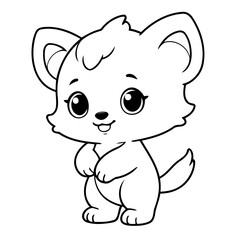 Naklejka premium Vector illustration of a cute Animal drawing for toddlers coloring activity