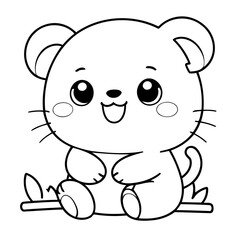 Cute vector illustration Kawaii drawing colouring activity
