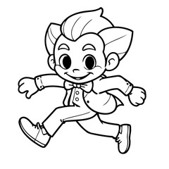 Simple vector illustration of Joker drawing for kids colouring activity