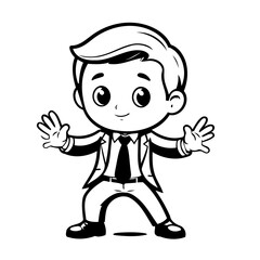 Vector illustration of a cute Businessman doodle for toddlers worksheet