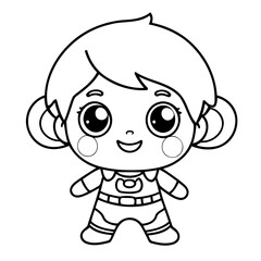 Cute vector illustration Kawaii for kids colouring page