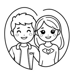 Simple vector illustration of Couple doodle for toddlers worksheet