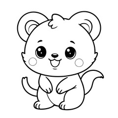 Vector illustration of a cute Kawaii doodle for children worksheet
